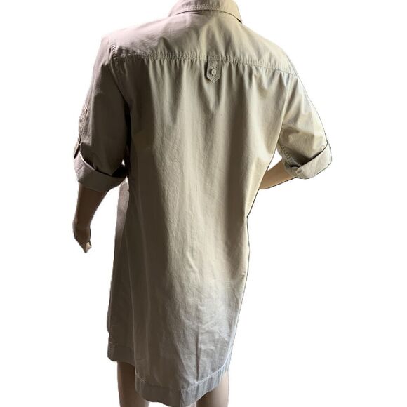 Liz Claiborne Tan Button Front Long Sleeve Normcore Utility Shirtdress Large P - Picture 10 of 16